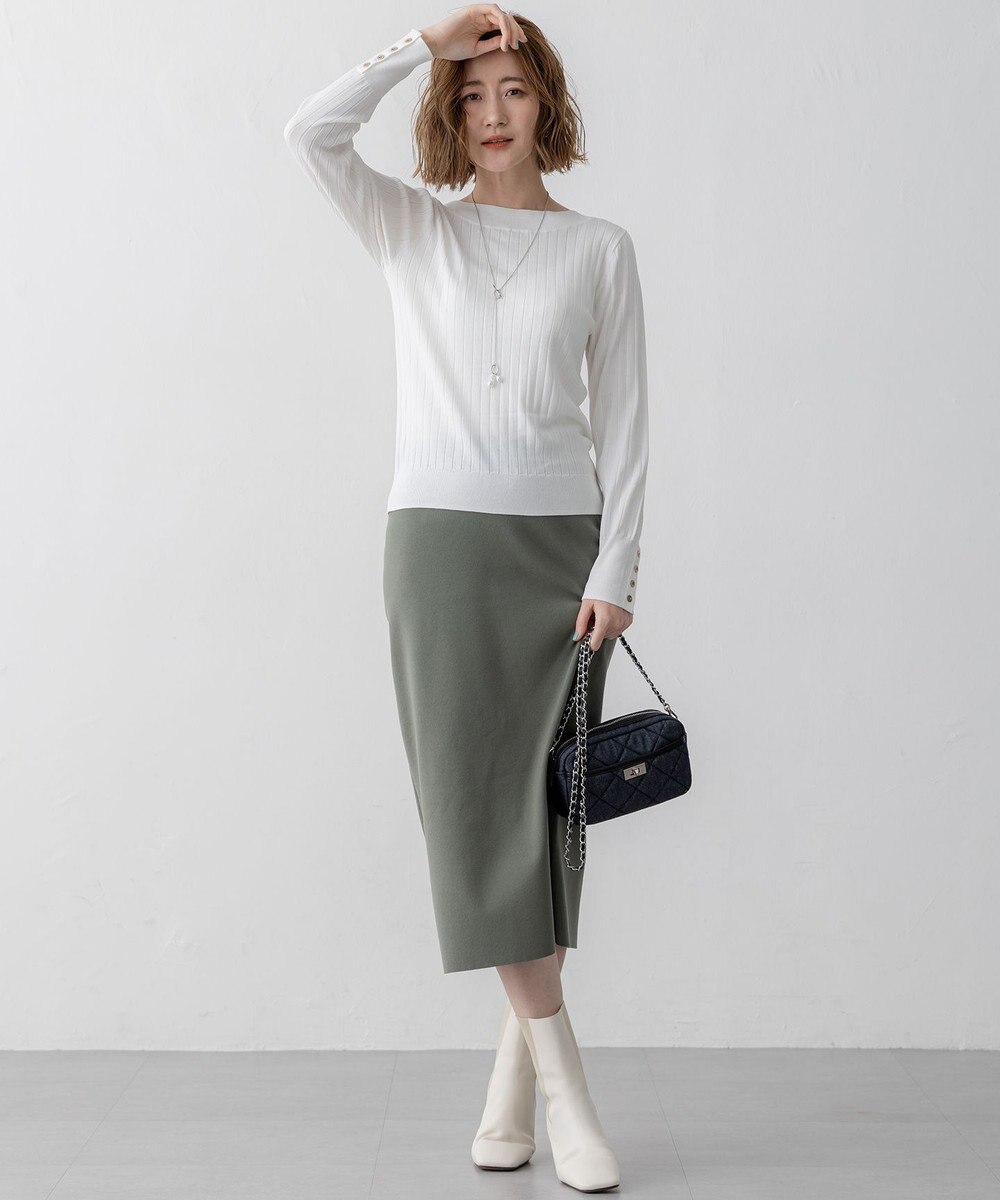 23区 【洗える】シルキーレーヨンワイドリブ ニット 