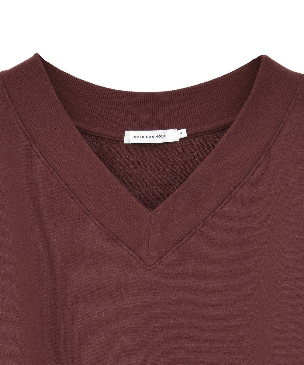 AMERICAN HOLIC Vネックワンポイントロゴスウェットプルオーバー 