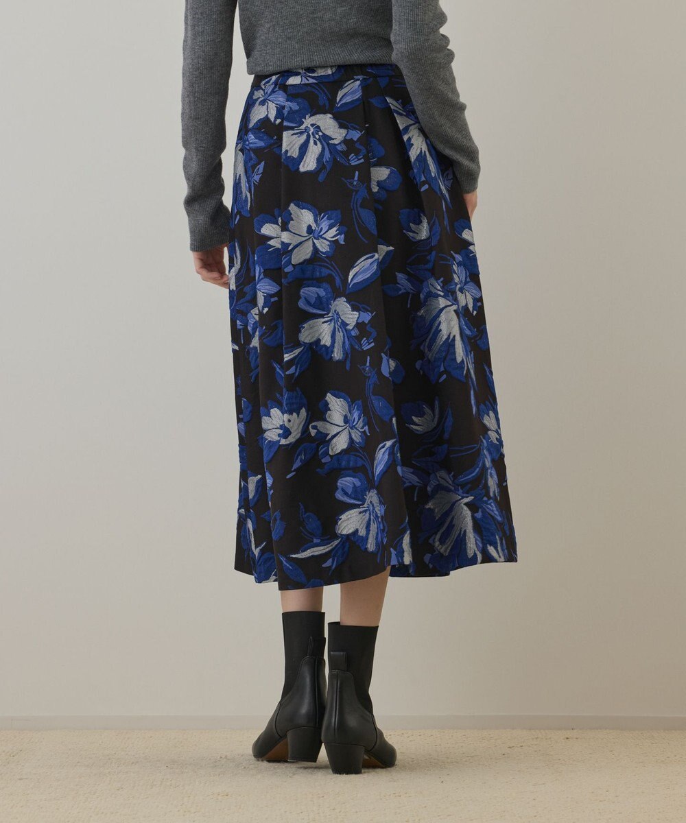 GRACE CONTINENTAL ラメフラワージャガードスカート 