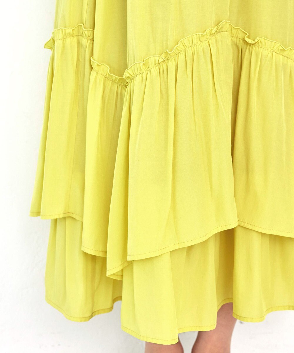 Tiaclasse 【洗える】ギャザーフリルティアードスカート 