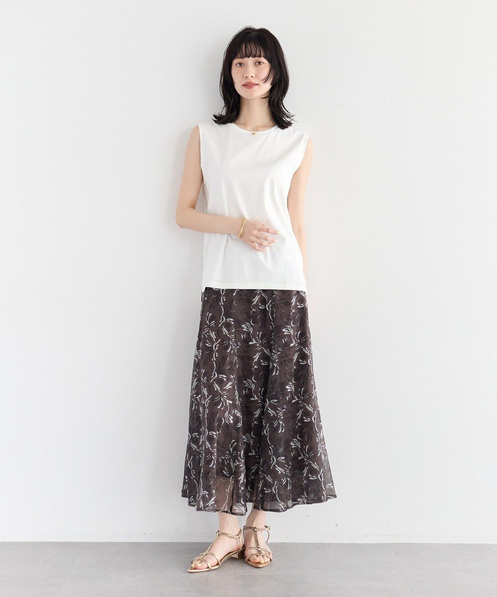 YECCA VECCA コットンスムースノースリーブトップス 