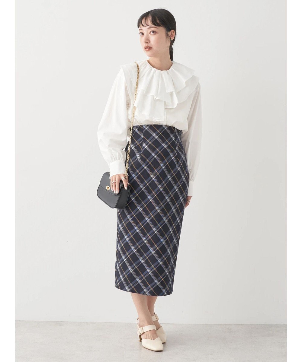 earth music&ecology チェック柄ナロースカート 