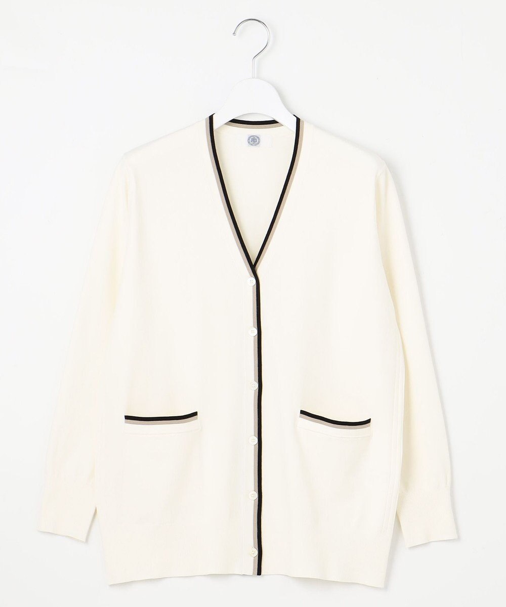 J.PRESS LADIES L 【洗える】RAYON STRETCH PLAIN Vネック カーディガン 