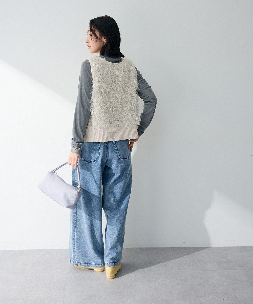 Green Parks ラメ入り毛足ニットベスト 