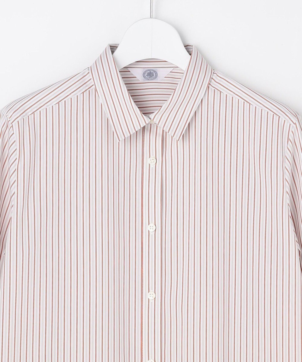 J.PRESS LADIES BEZコットンナイロン ストライプ シャツ ブラウス 