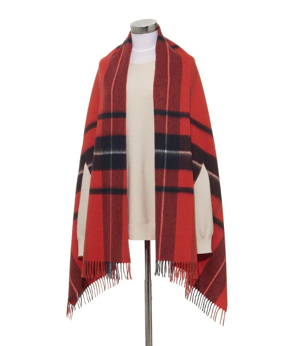 MOONBAT MACKINTOSH PHILOSOPHY(マッキントッシュ フィロソフィー）ウール100% 2WAYチェックポンチョストール 