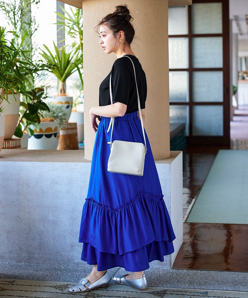 Tiaclasse 【洗える】ギャザーフリルティアードスカート 