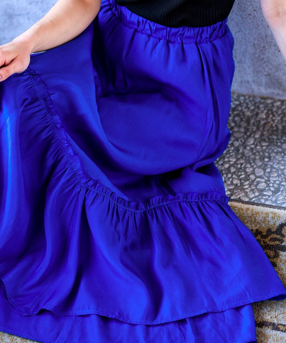 Tiaclasse 【洗える】ギャザーフリルティアードスカート 