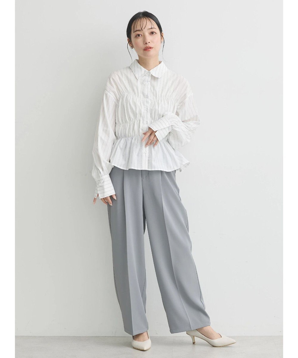 earth music&ecology ビスチェライクシャーリングシャツ（ストライプ） 