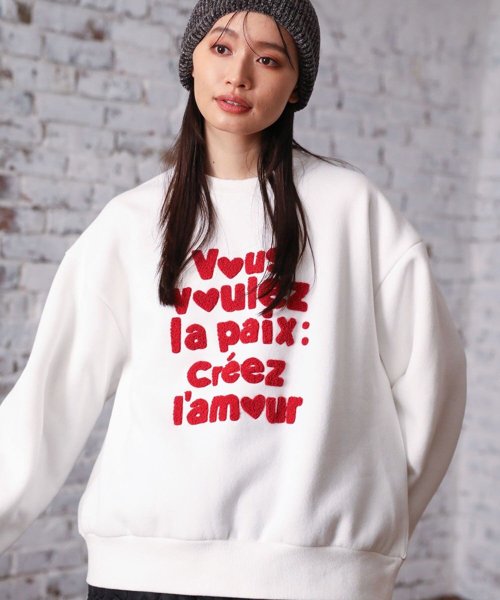 Green Parks ・ＤＯＵＢＬＥ　ＦＬＡＧＳ　サガラ刺繍スウェット 