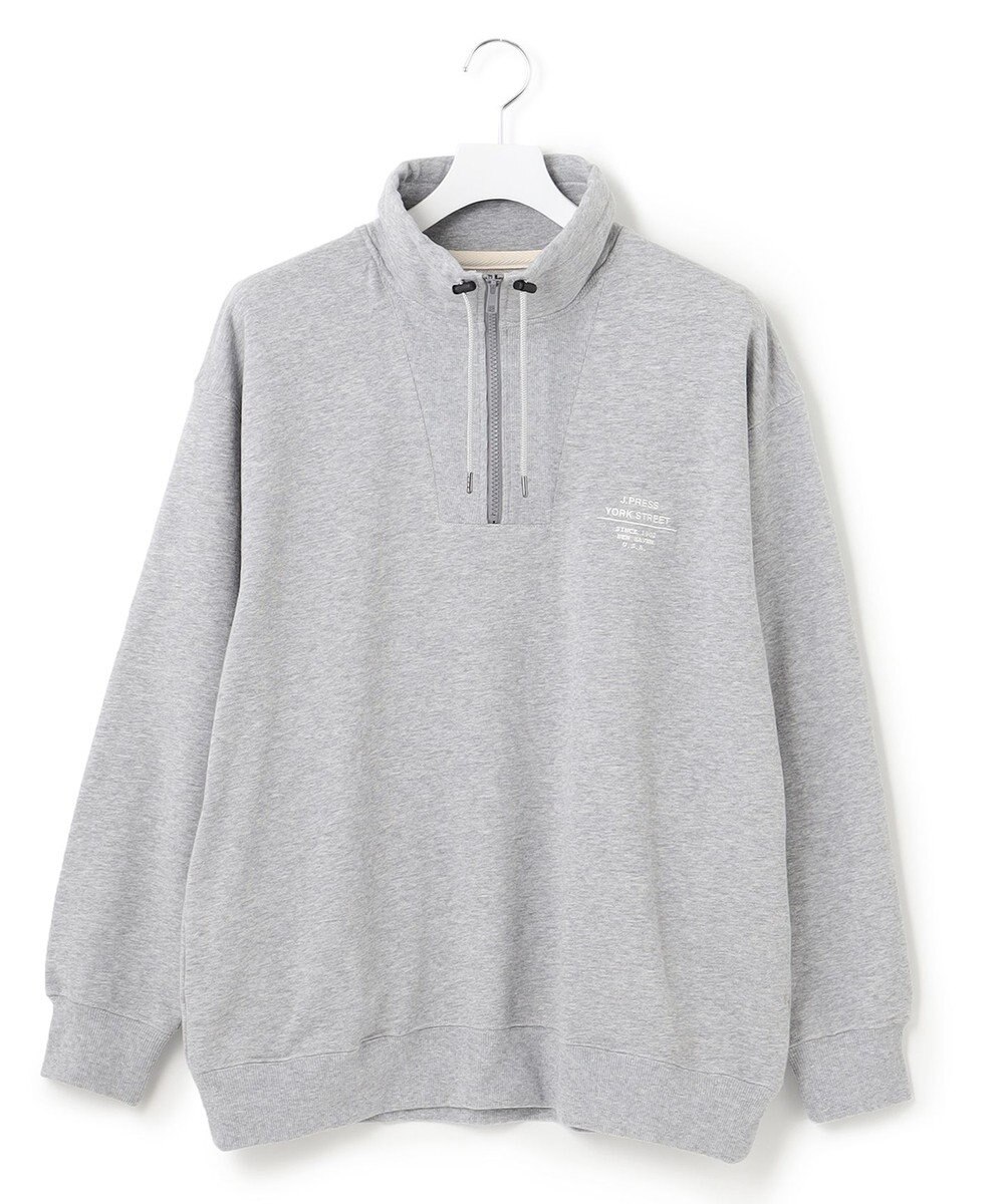 J.PRESS YORK STREET 【UNISEX】ロゴ刺繍ハーフジップ プルオーバー 