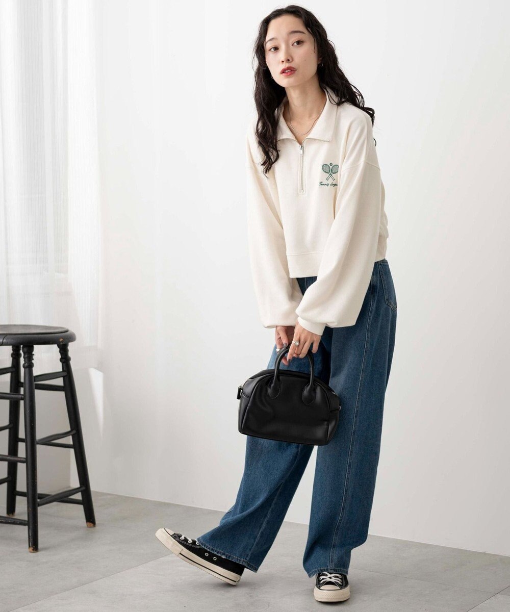 WEGO ハーフジップショートスウェット 