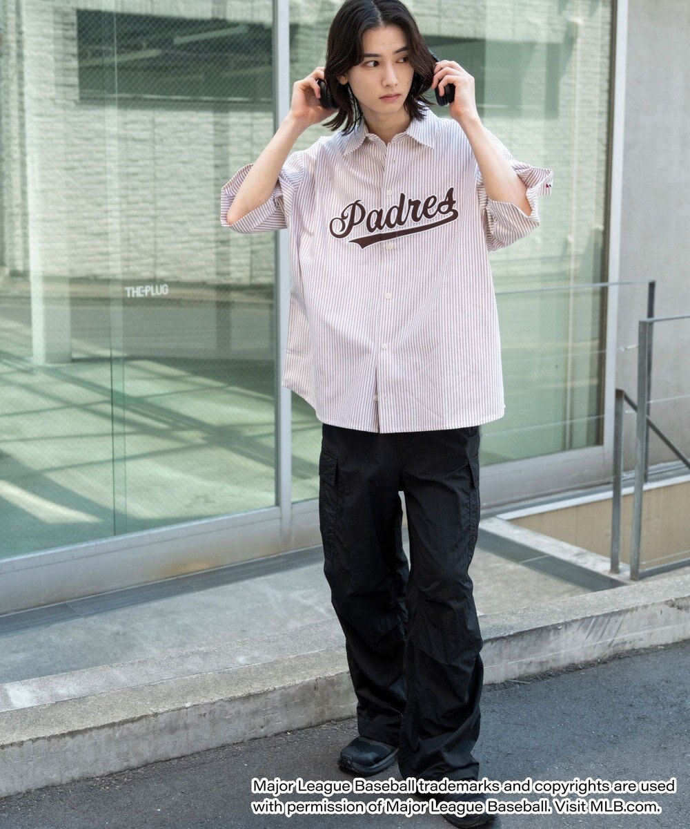 WEGO 【ユニセックス着用ITEM】別注MLBストライプグラフィックシャツ（SS） 