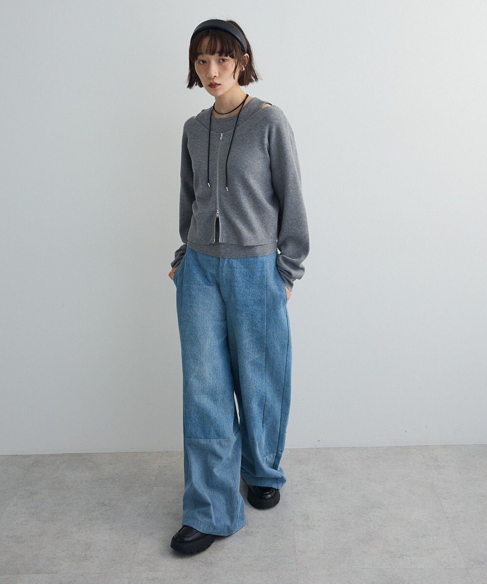 Green Parks SET2点Zipニットカーディガン+アメスリタンク 