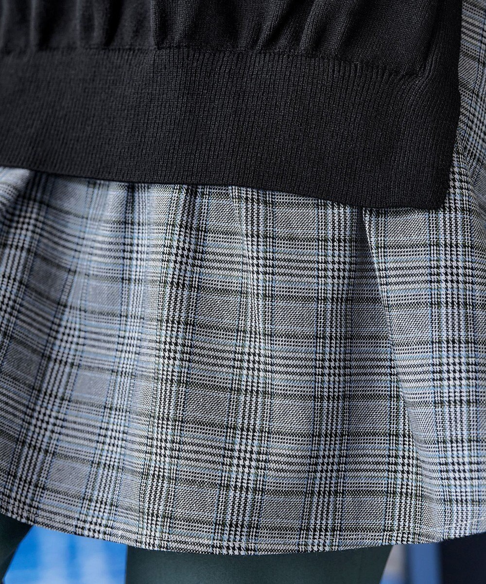 Tiaclasse L 【洗える】コンビフレアニットトップス 