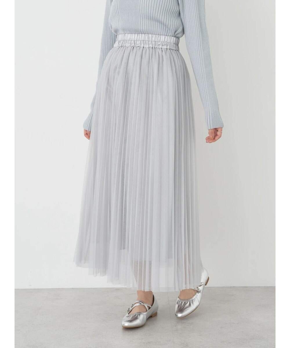 earth music&ecology チュールプリーツスカート 