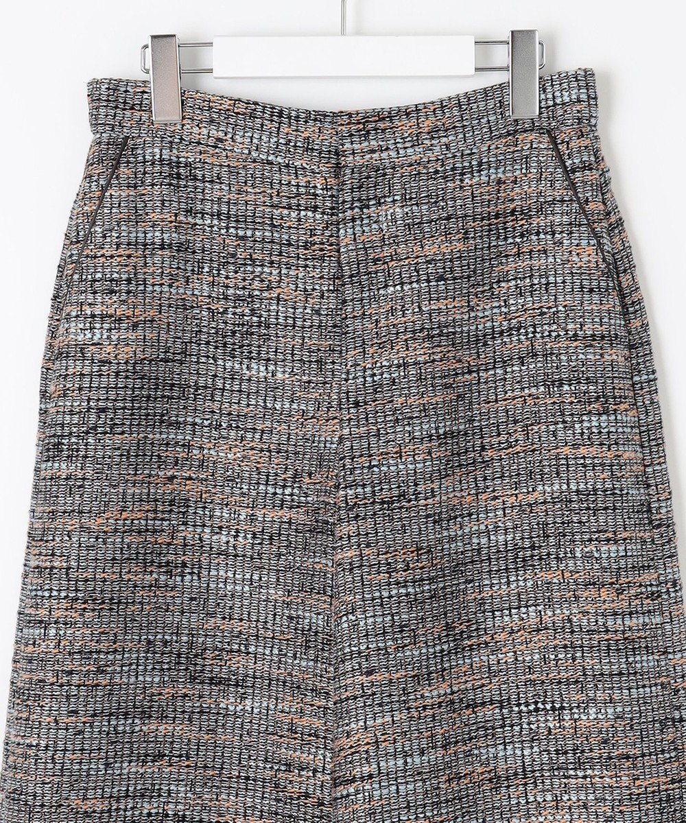 自由区 【洗える】エアリーツイードワイドクロップド パンツ 