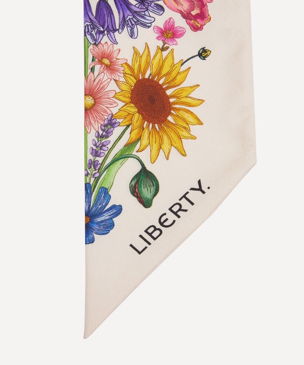 LIBERTY. フローラル・ミューズ 8x160スキニー シルク スカーフ 