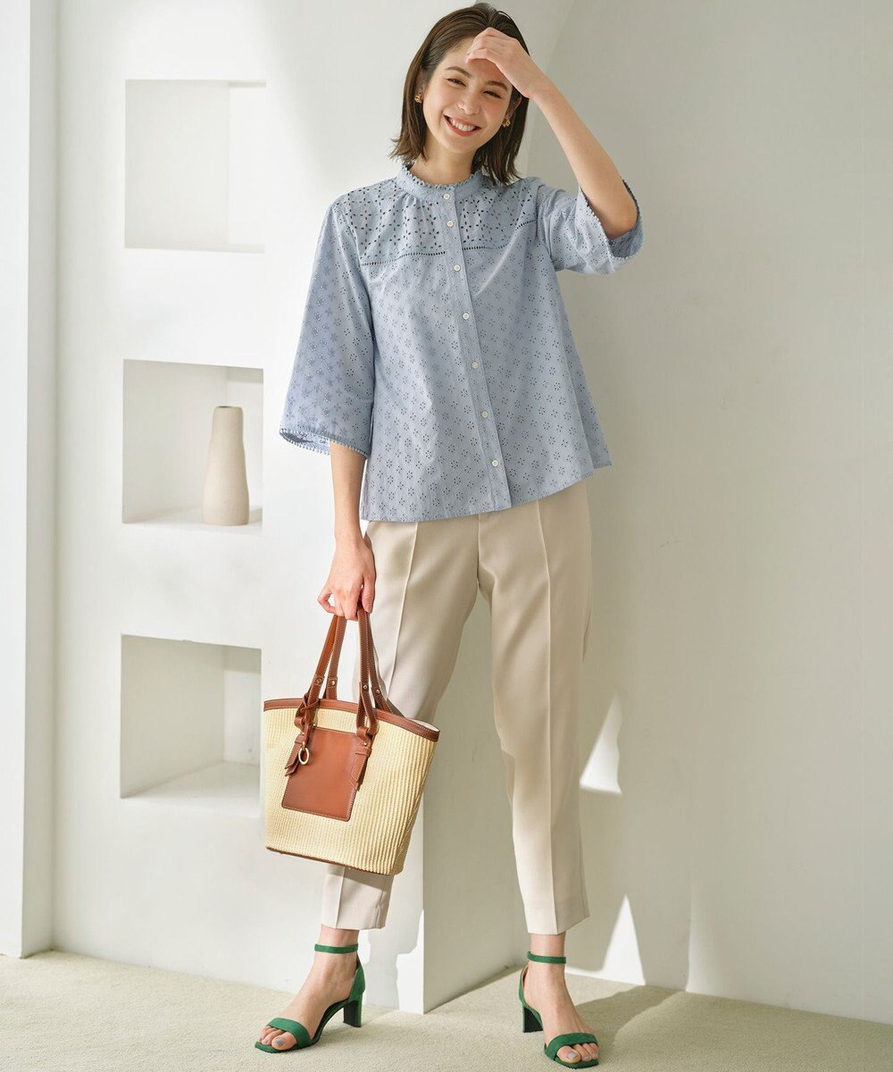 組曲 【WEB限定カラーあり】エンブロイダリーレース フレアスリーブブラウス 