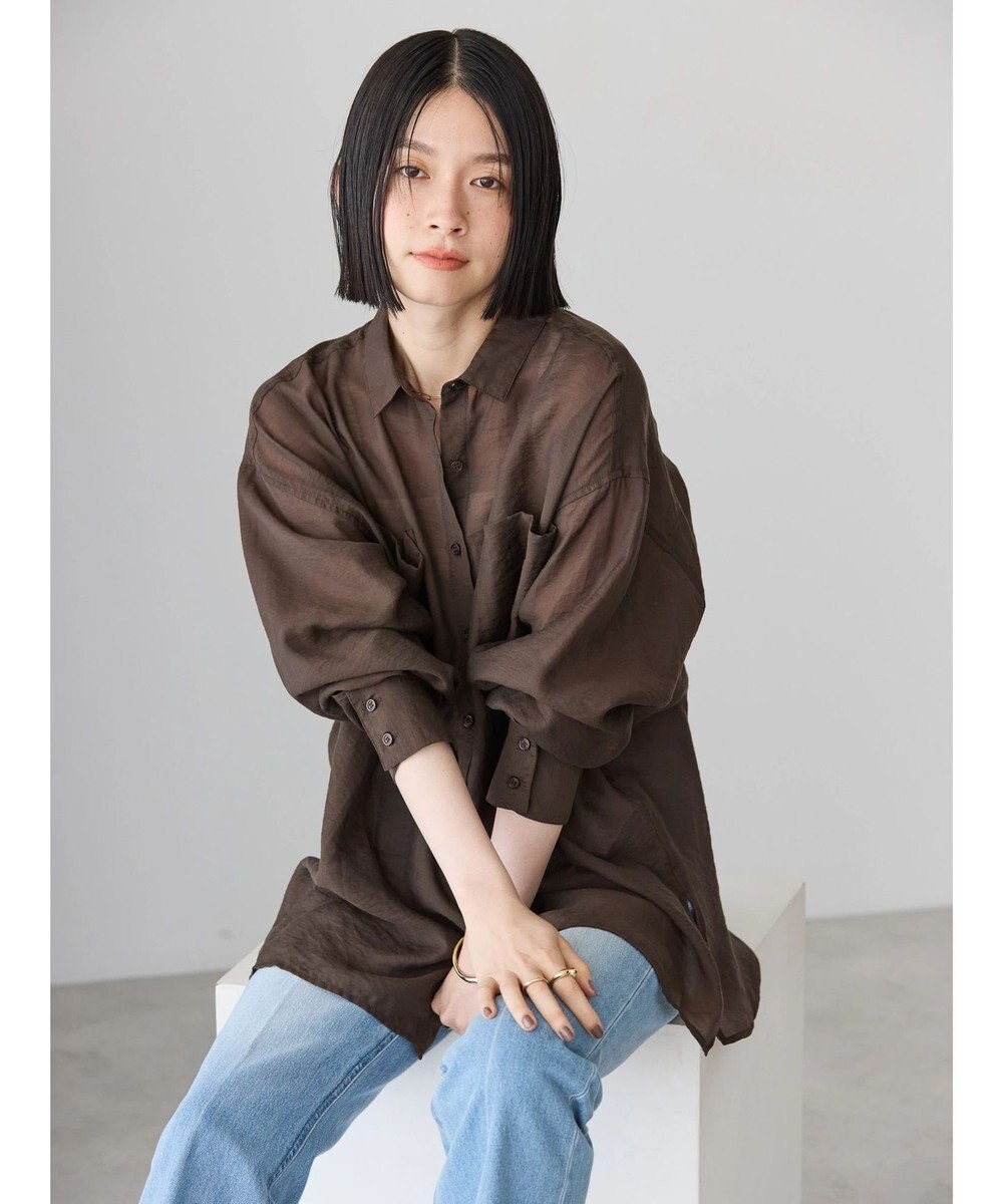 AMERICAN HOLIC シアーＣＯＯＬポケット付きルーズシャツ 