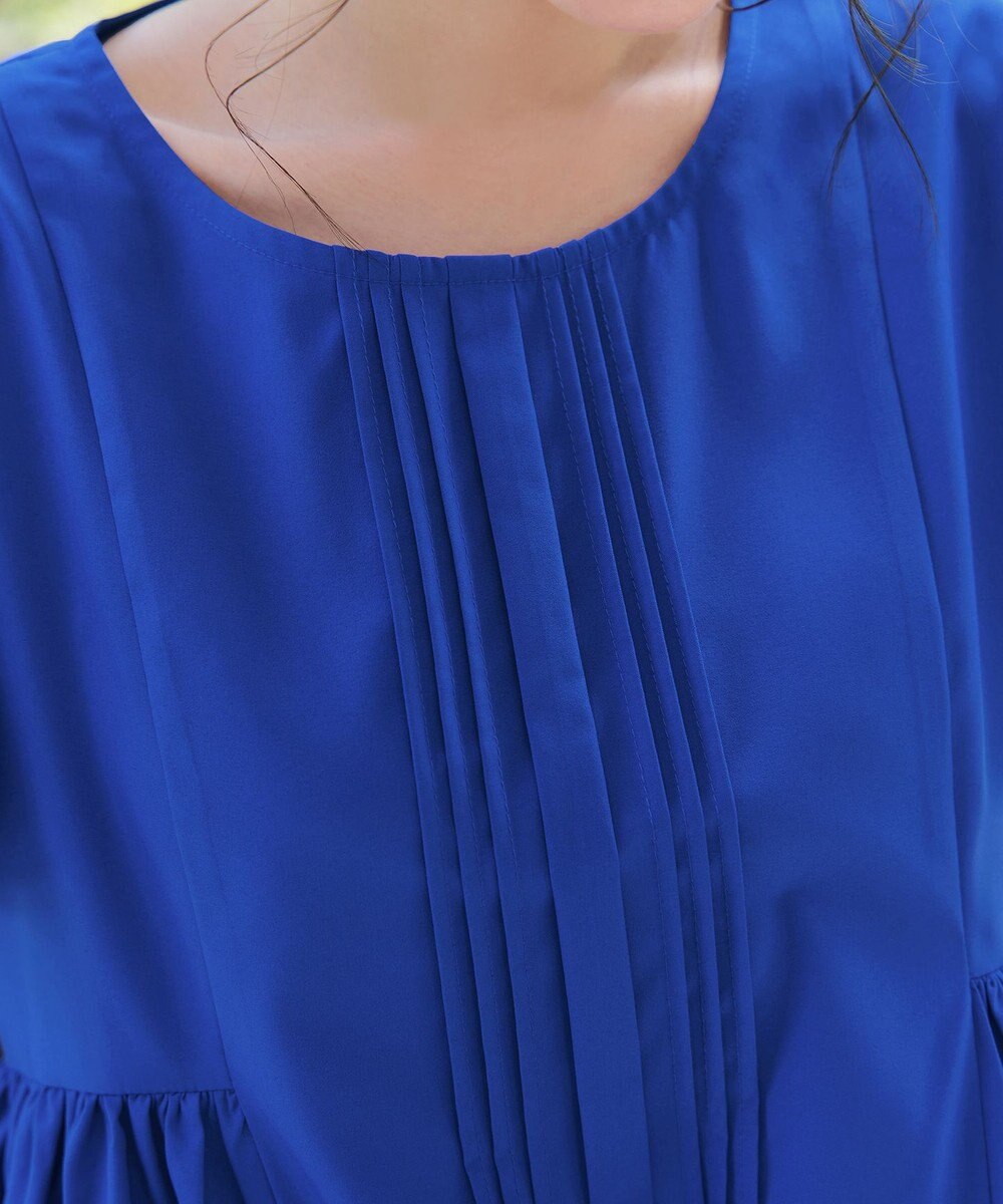 Tiaclasse 【洗える】ペプラムギャザーピンタックブラウス 