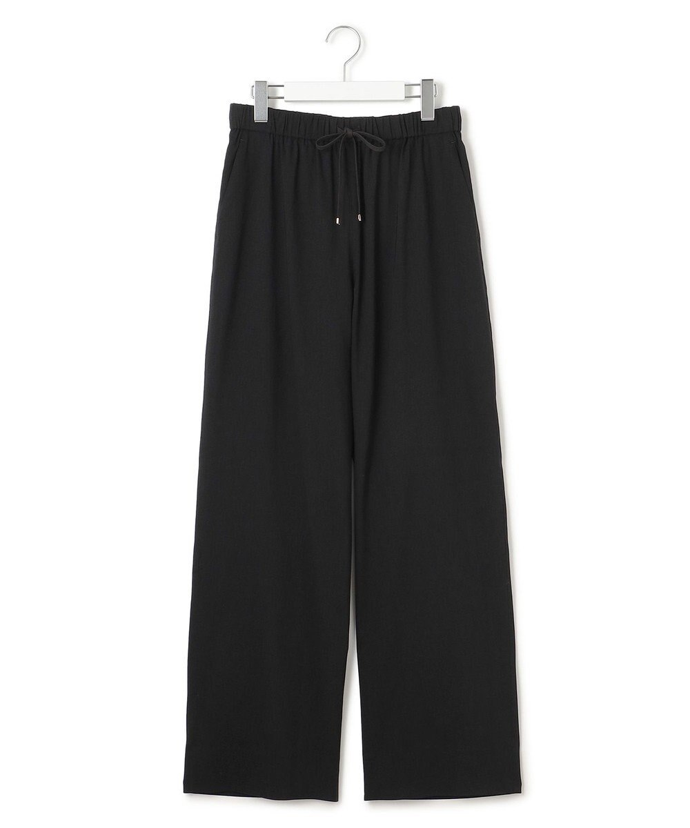 23区 L 【洗える】リネンレーヨンストレッチ ドロスト ワイド パンツ 