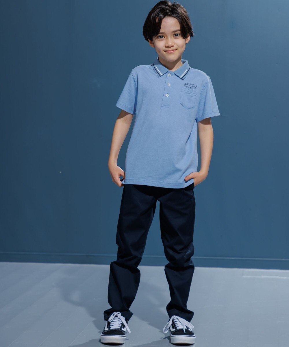 J.PRESS KIDS 【100-130cm】ダブルライン カラー 半袖ポロシャツ 