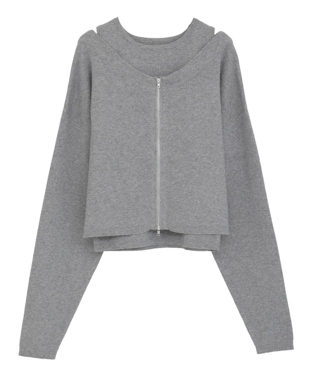 Green Parks SET2点Zipニットカーディガン+アメスリタンク 