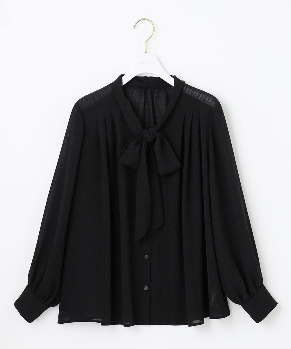 ANY SIS 【美人百花11月号掲載】シャドーチェックボウタイ ブラウス 