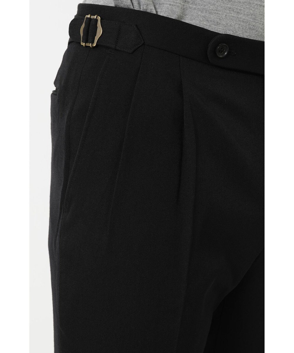 DAKS ツータックサイドベルトウールパンツ 