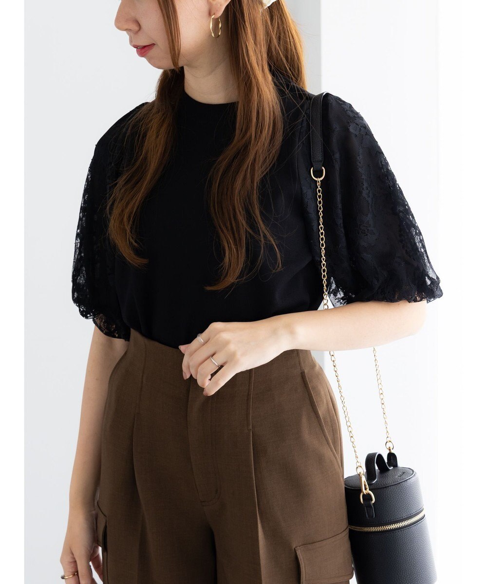 Te chichi レースバルーンスリーブニット 