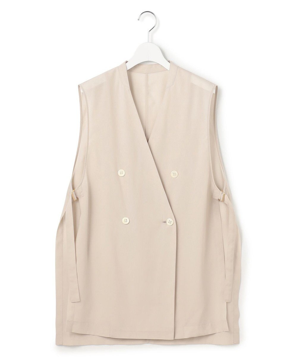 23区 【先行予約】ライトシアーマットクロス ノーカラー ジレ 