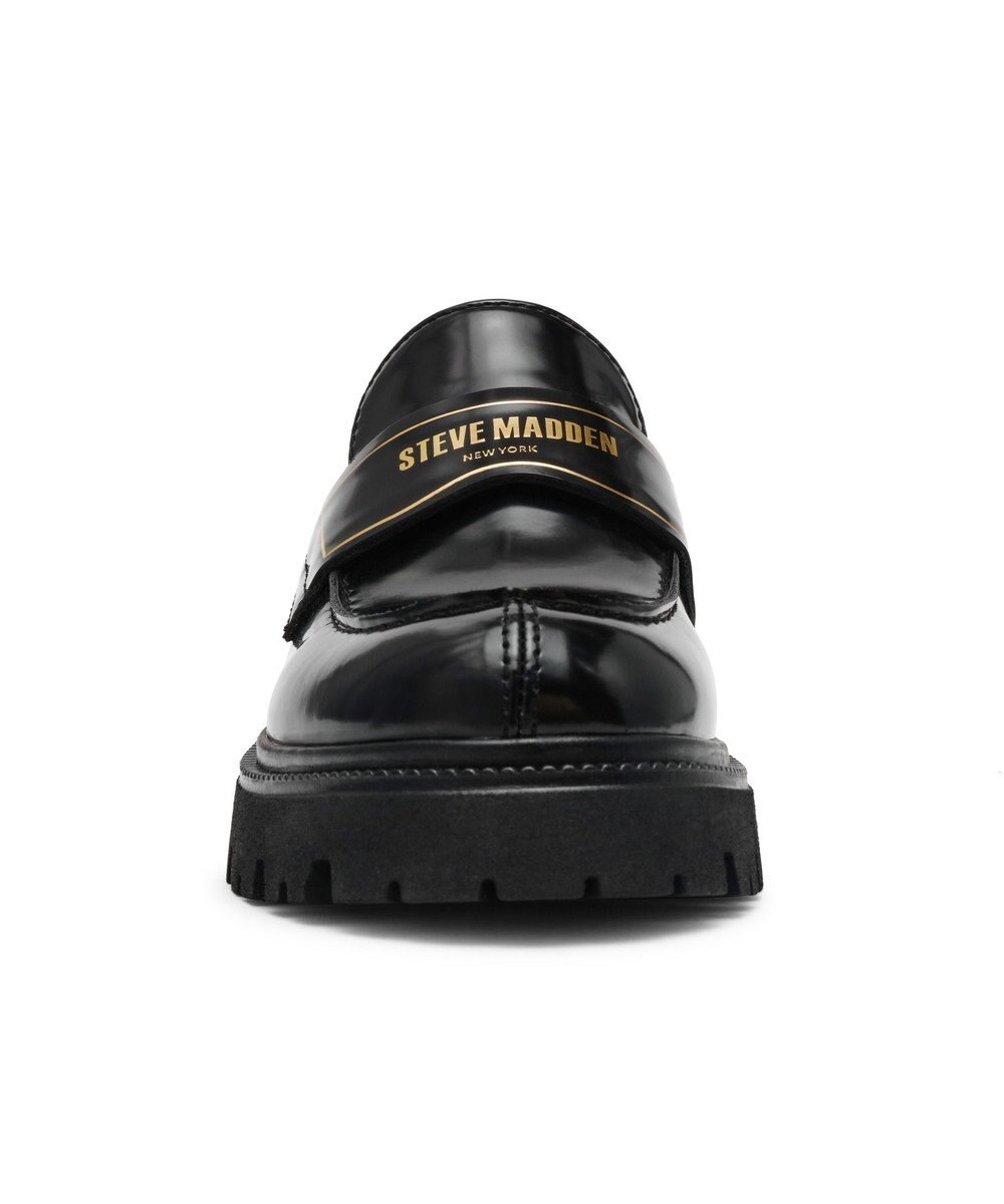 STEVE MADDEN FILE-AWAY ロゴベルト厚底ローファー 