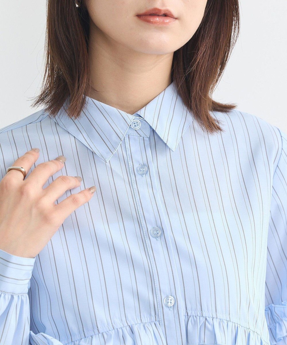 earth music&ecology レギュラーカラーフリルシャツ 