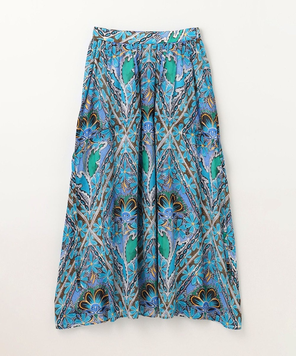 GRACE CONTINENTAL シフォンプリントギャザースカート 