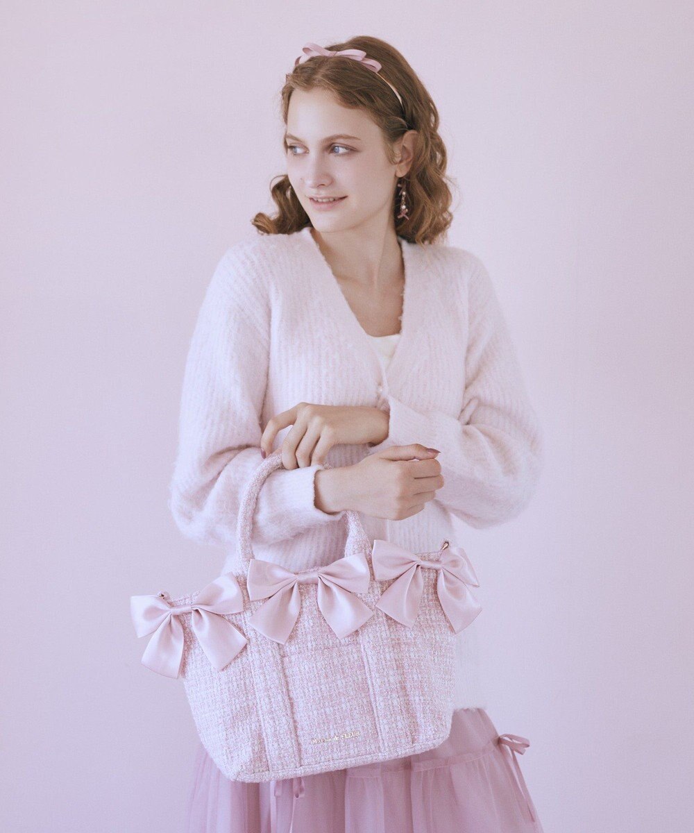 Maison de FLEUR ピンクマニアボリュームリボン2WayトートMバッグ 