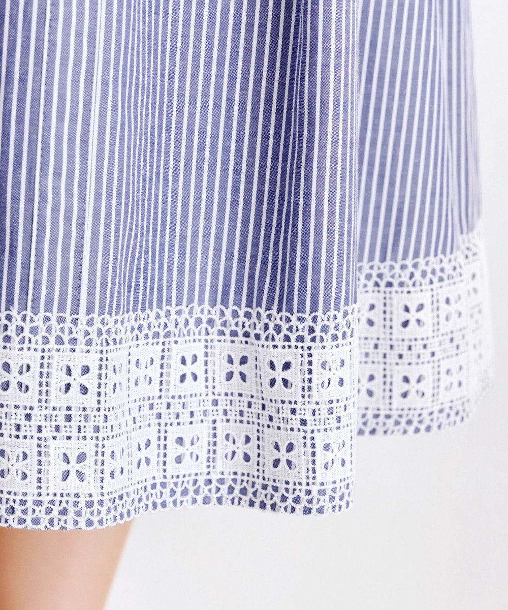 Tiaclasse L 【洗える】レースコンビシャツワンピース 