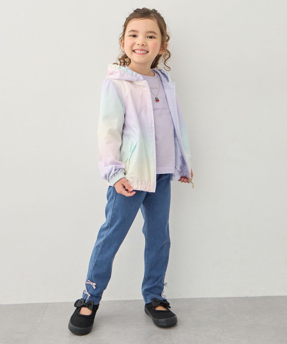 ANY KIDS チュール袖 七分Tシャツ 