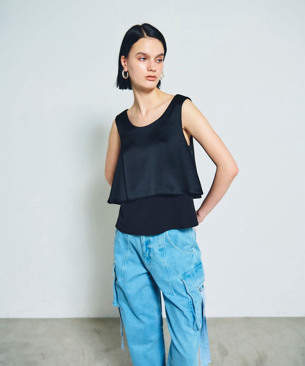 GRACE CONTINENTAL バックコンシャスサテンノースリーブ 