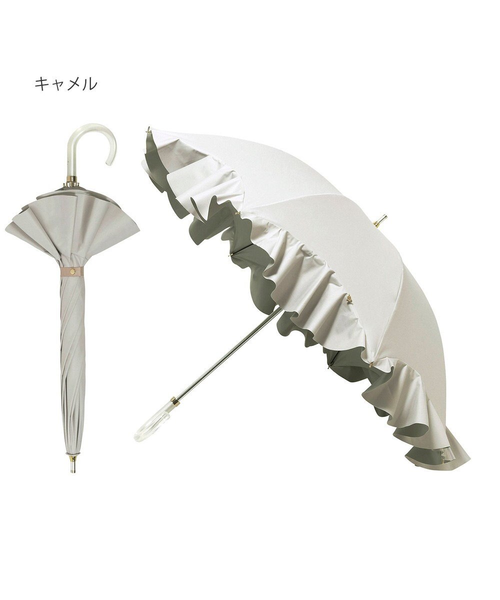 MOONBAT 【一級遮光日傘】LANVIN en Bleu (ランバン オン ブルー)  長傘 フレアフリル 遮光 遮熱 UV 