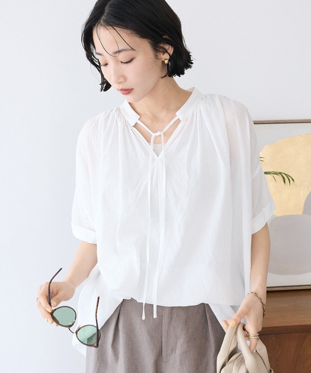 CRAFT STANDARD BOUTIQUE ヴィンテージボイルタイ付ブラウス 