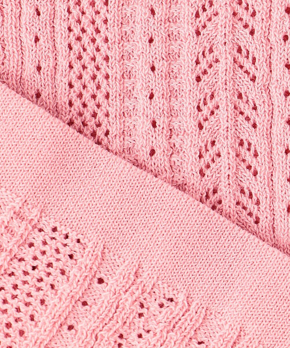 組曲 L 【WEB限定】編地切り替え 半袖ニット 