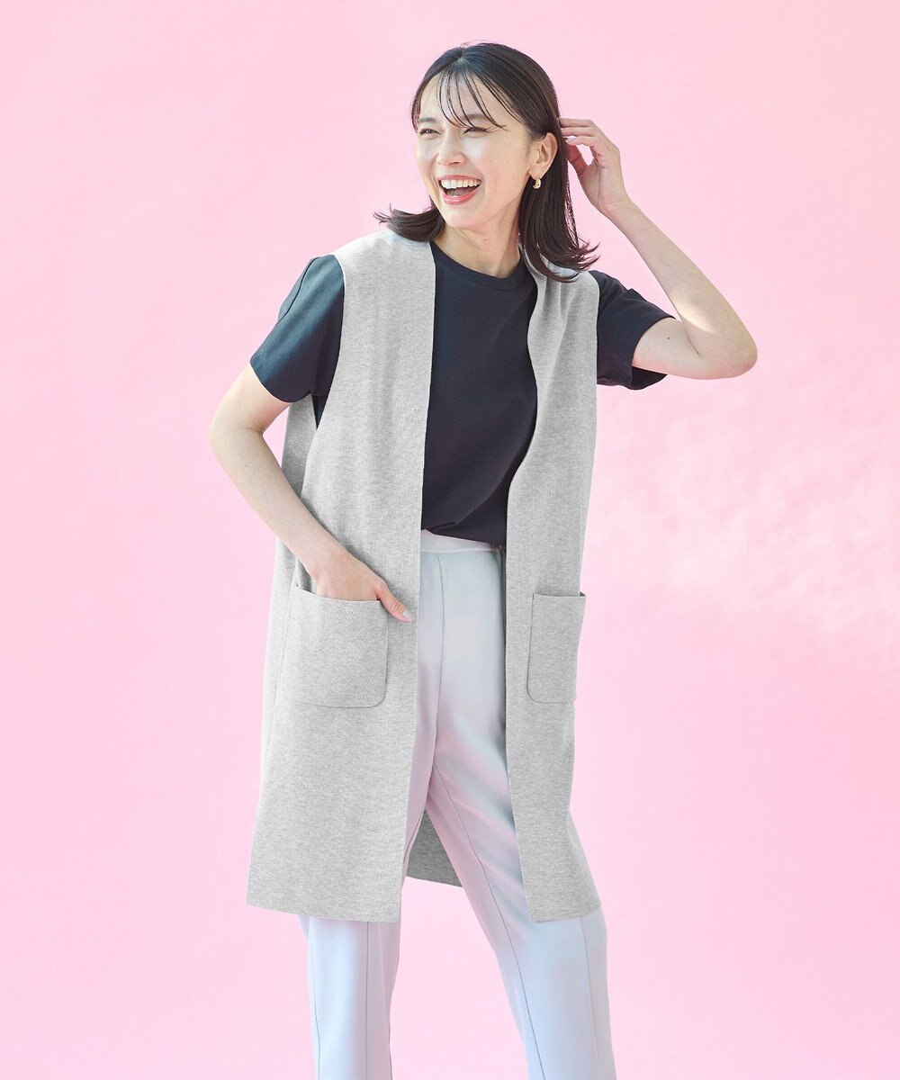 ANY L 【洗濯機可能】スタイルアップ ニットジレ 