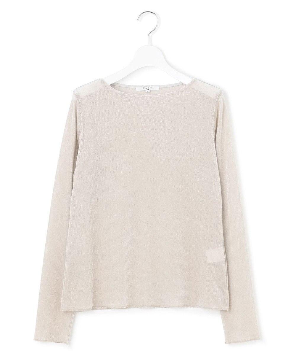 23区 S 【SLOW/一部店舗限定】ブラッシュドチュール メッシュベロア カットソー 