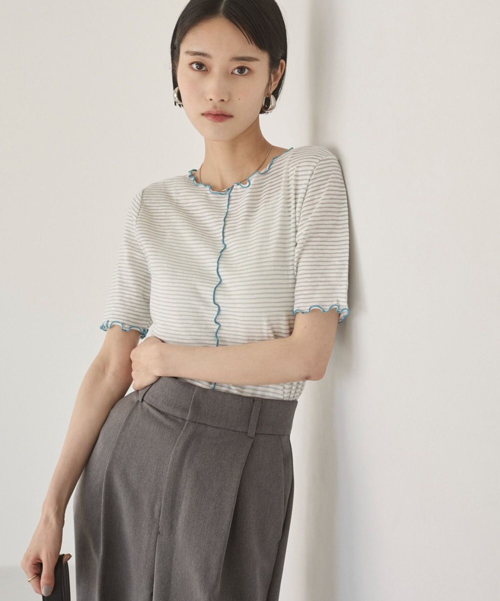 WEGO 【ANGIE VINTAGE】シアーボーダーメロウトップス 