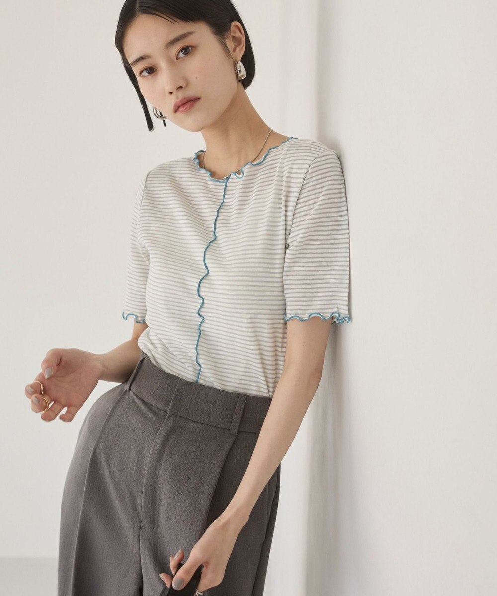 WEGO 【ANGIE VINTAGE】シアーボーダーメロウトップス 