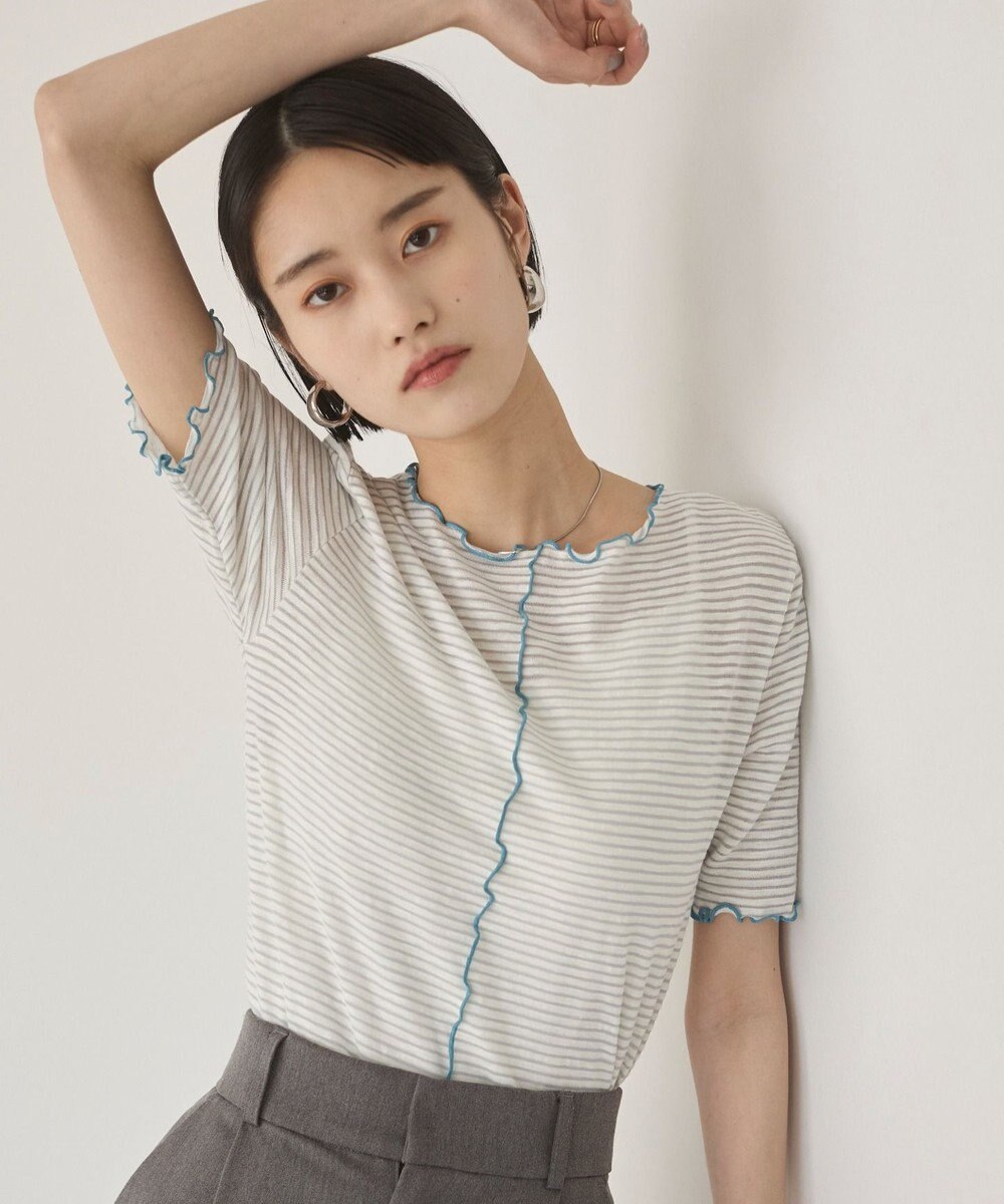 WEGO 【ANGIE VINTAGE】シアーボーダーメロウトップス 
