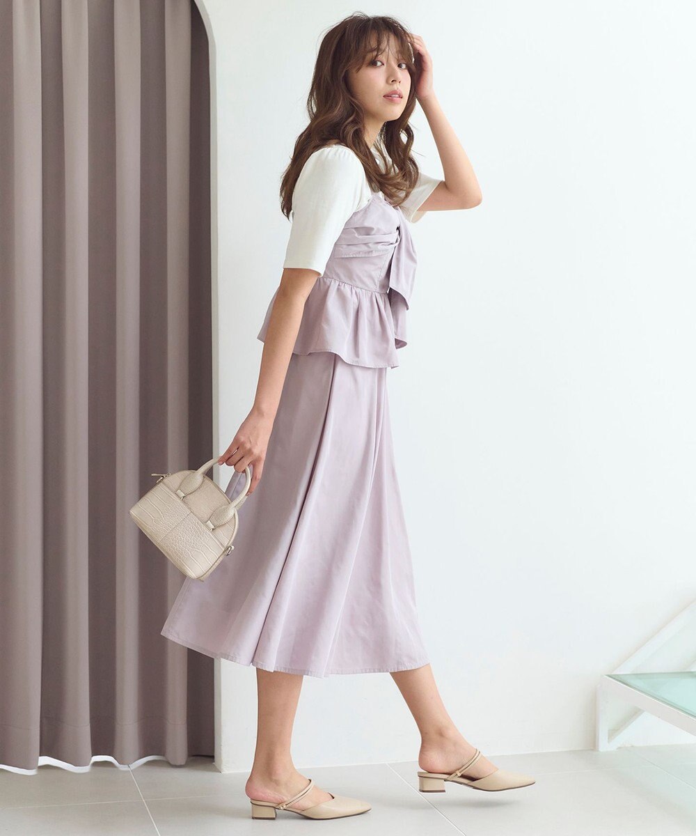 Feroux 【セットアップ対応・洗える】リボンタフタ ビスチェ カットソー 