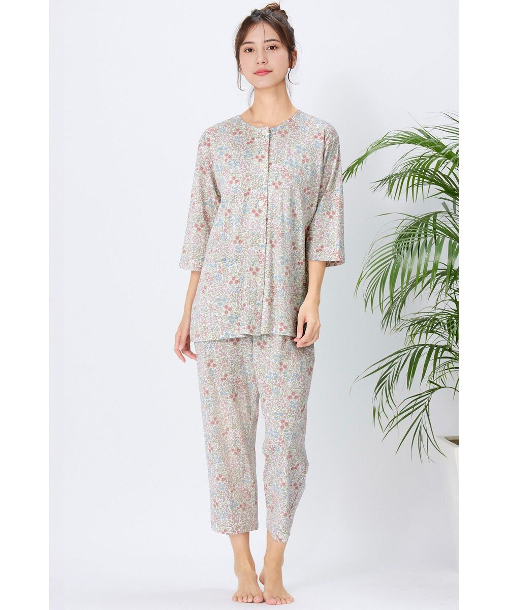 Wing パジャマ 綿100%(本体) 天竺素材 7分袖 長袖 8分丈 レディース EP8044 ウイング／ワコール 