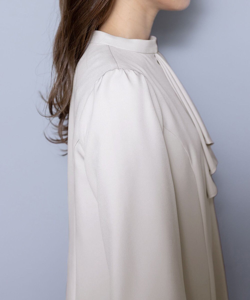 Tiaclasse L 【ダブルクロス】【洗える】フリルドレープワンピース 